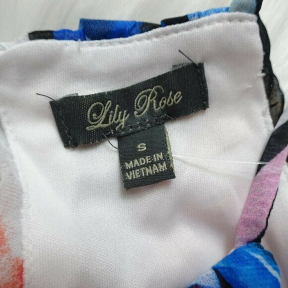 NWT LILY ROSE Dress Maxi Halter Long Floral Belted S - Picture 9 of 12